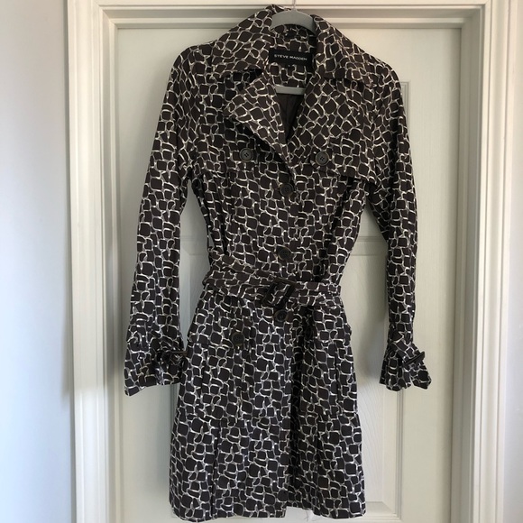 Vintage Steve Madden Giraffe Print Trench Coat - Picture 2 of 8